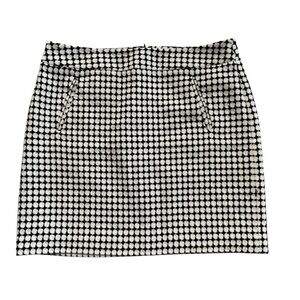 Ann Taylor Loft Skirt Black White Mini Classic Size 12